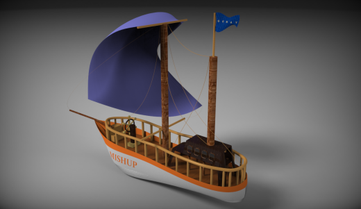卡通版帆船3D模型图纸 Solidworks设计缩略图